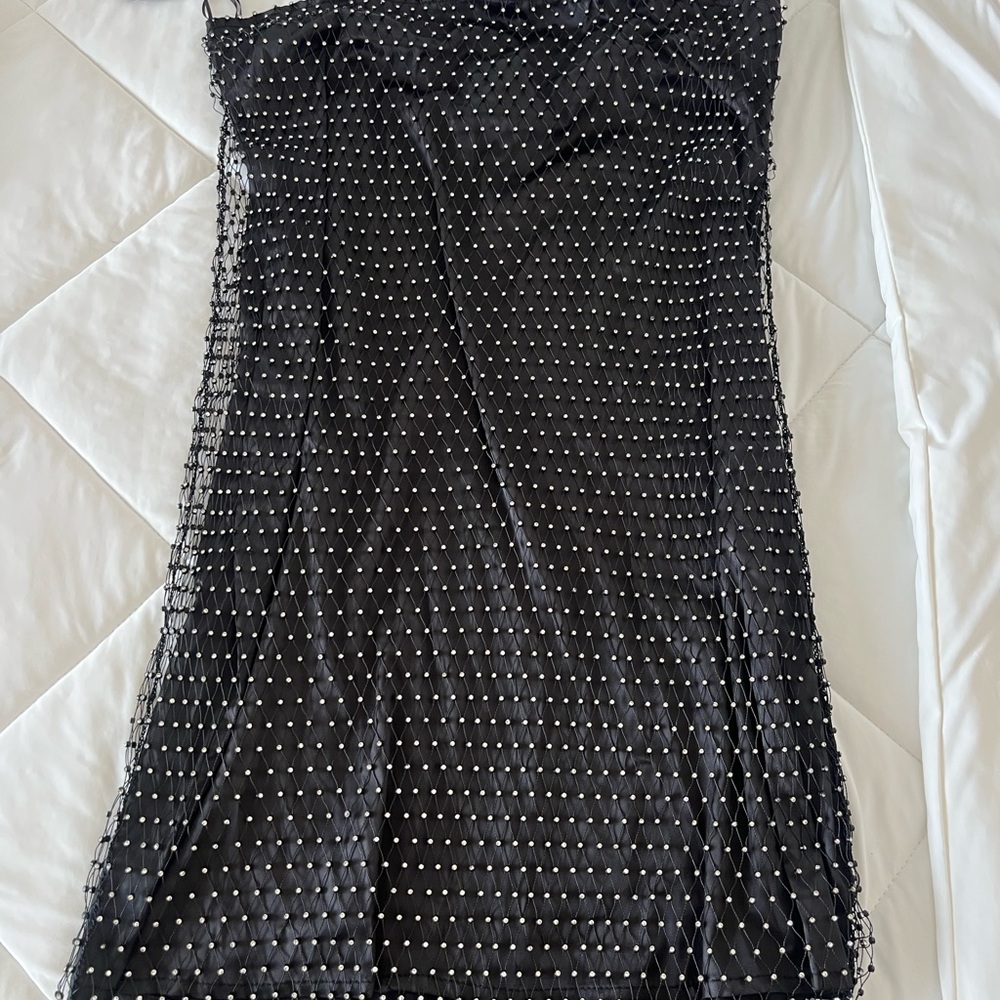 AKIRA Black Diamond Strapless Mini Dress